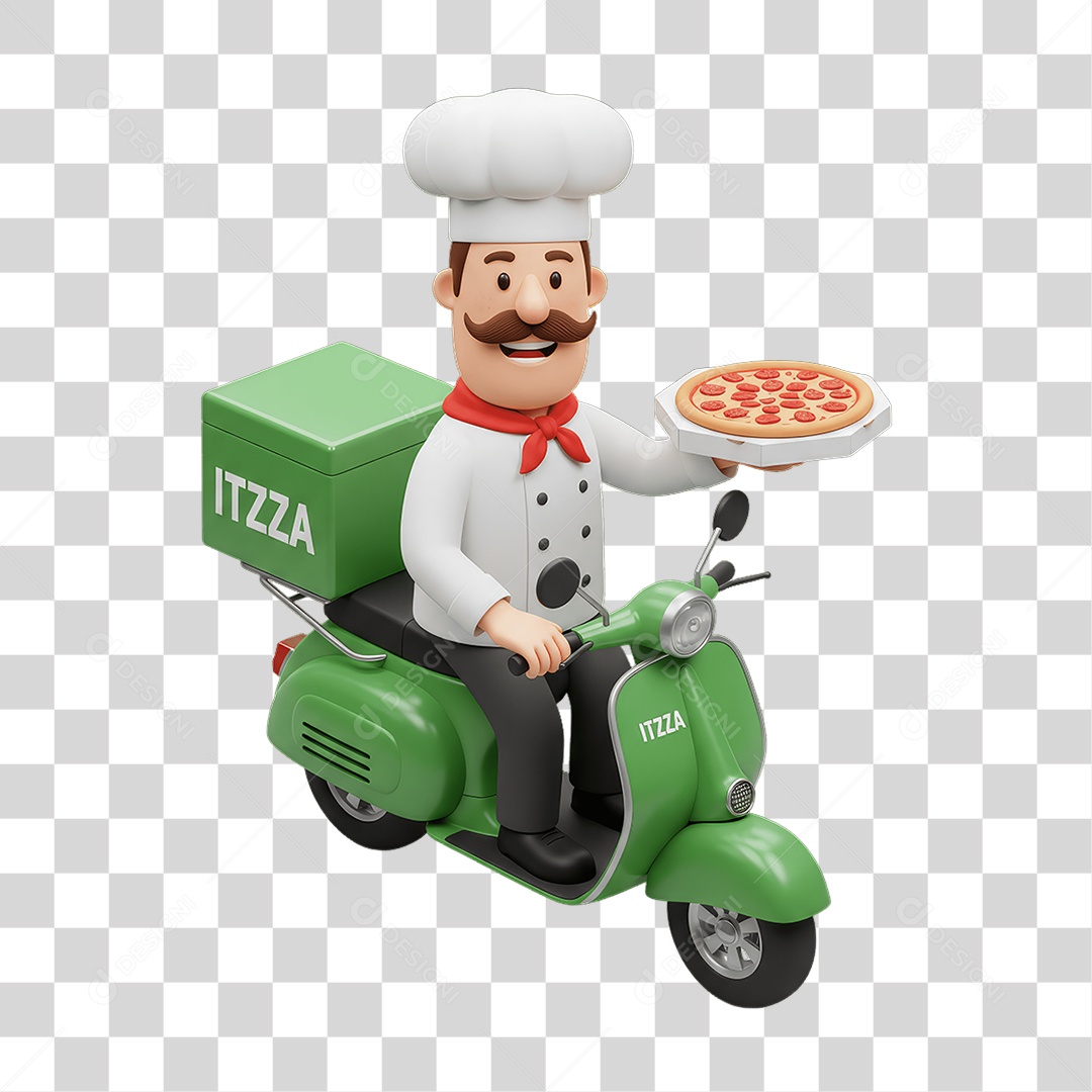 Personagem Entregador Italiano PNG Transparente