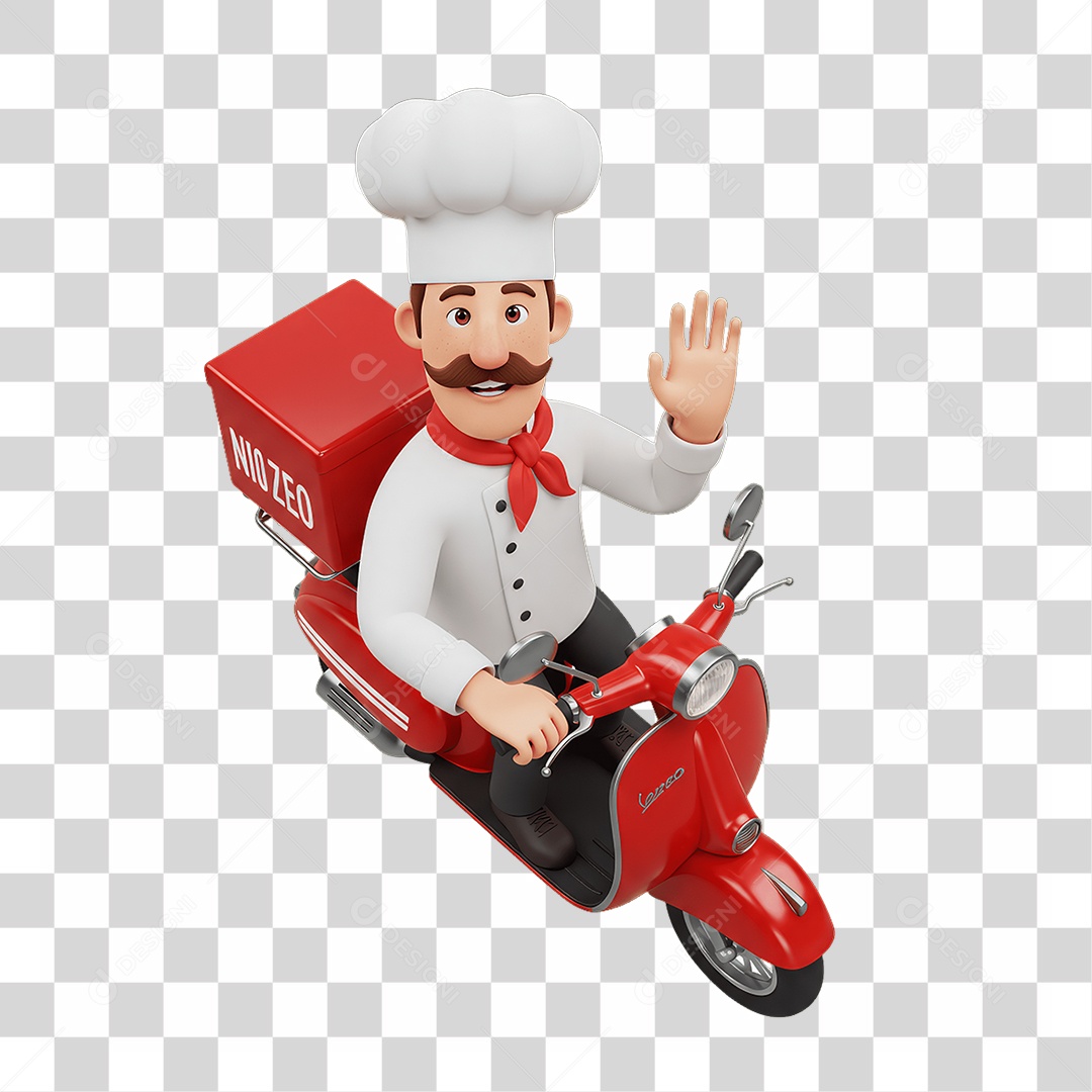 Personagem Entregador Italiano PNG Transparente