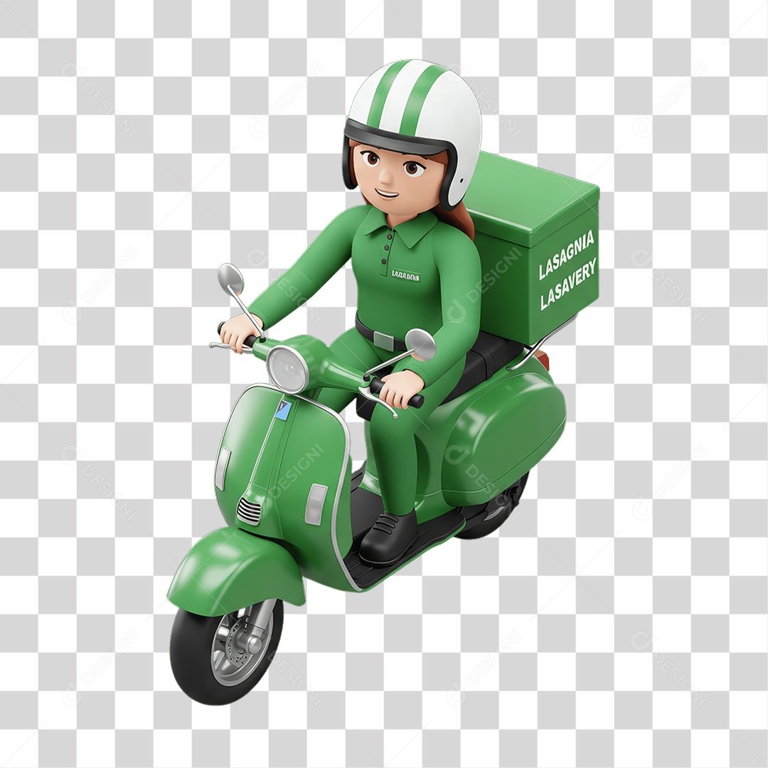 Personagem Entregadora Italiana PNG Transparente