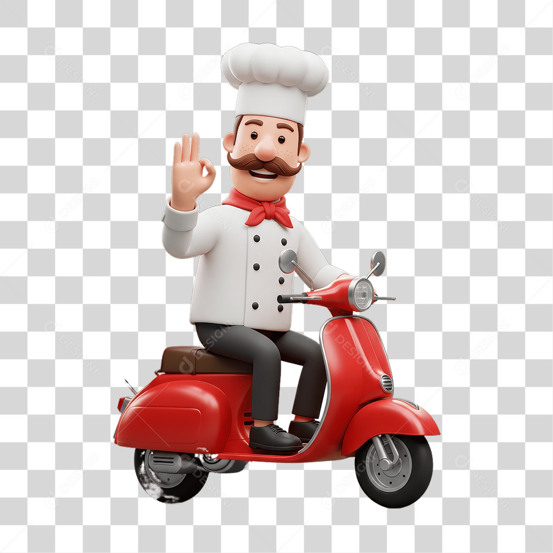 Personagem Entregador Italiano PNG Transparente