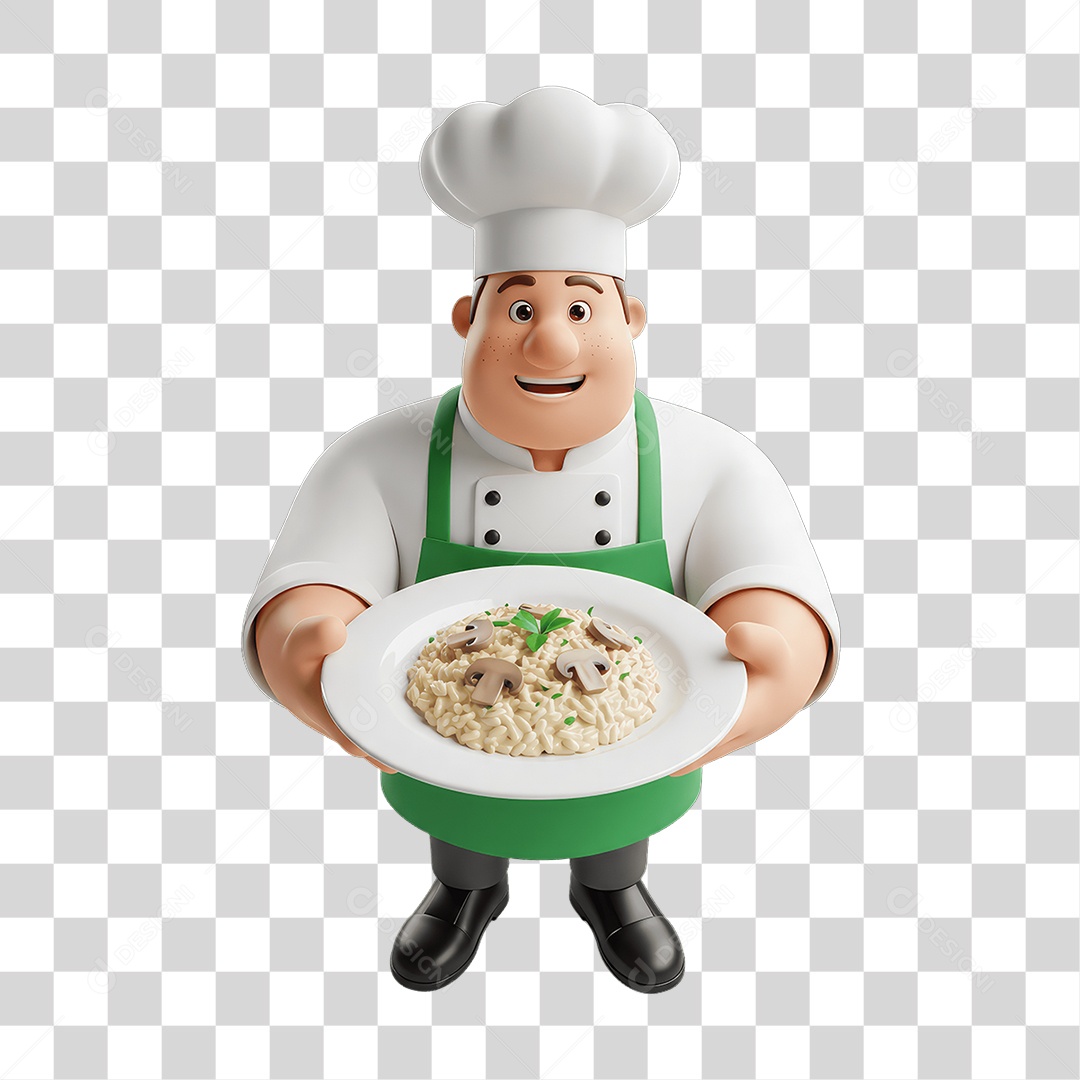 Personagem Homem Italiano com Comida Típica da Região PNG Transparente