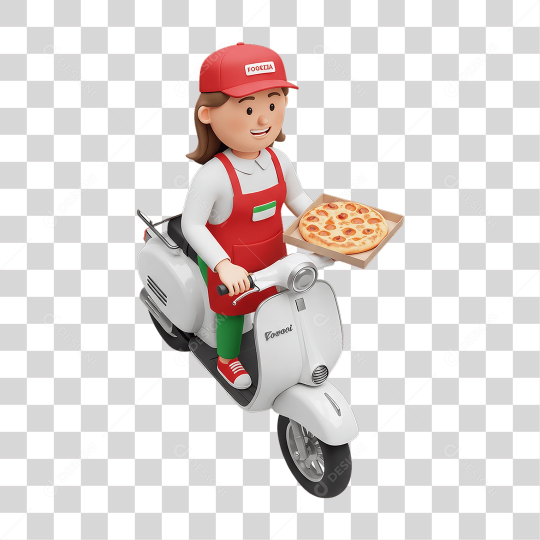 Personagem Entregadora Italiana PNG Transparente