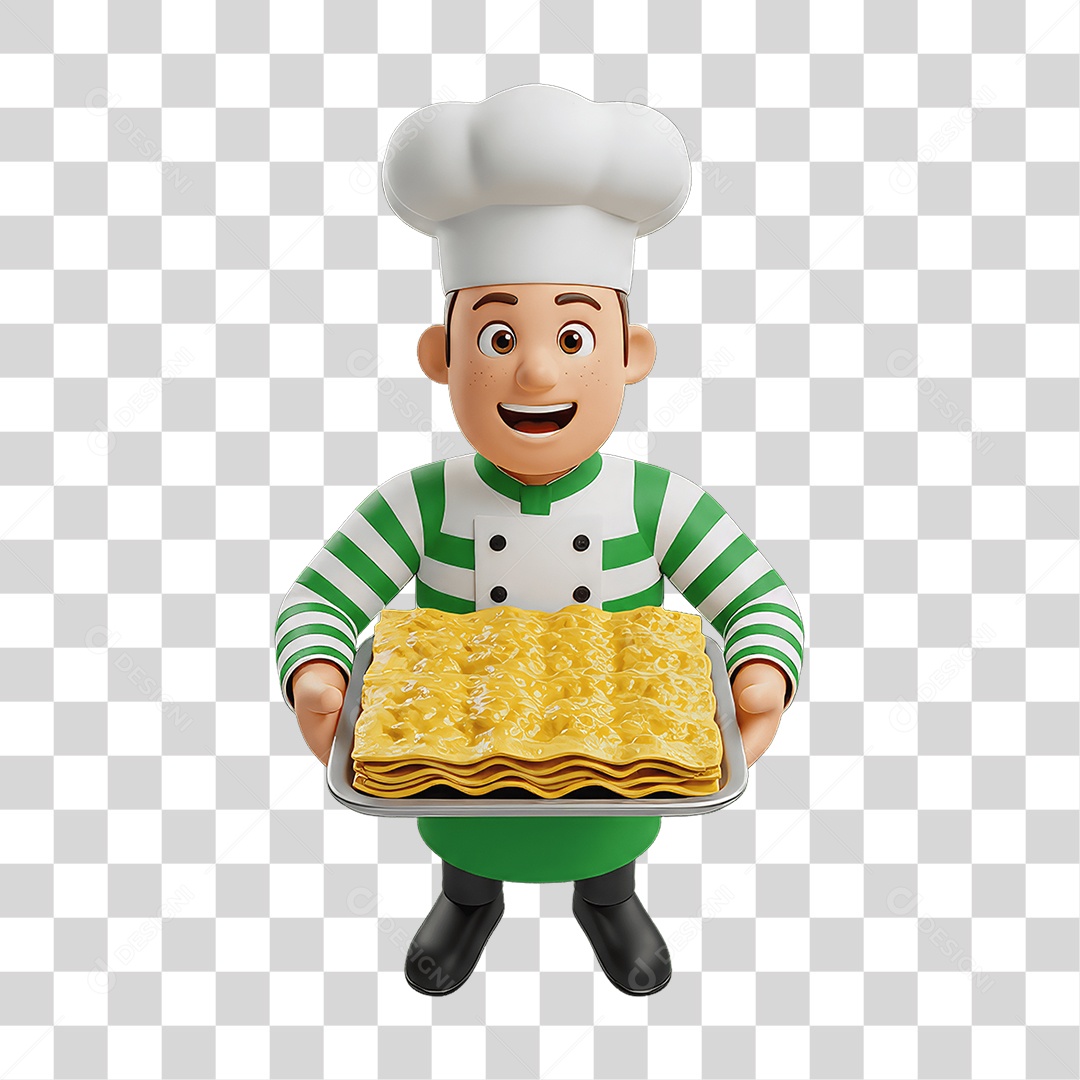 Personagem Homem Italiano com Comida Típica da Região PNG Transparente