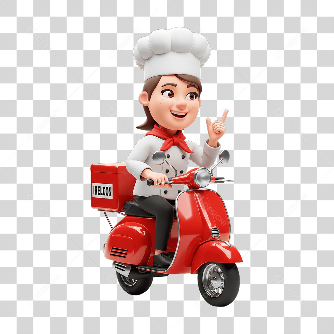 Personagem Entregadora Italiana PNG Transparente