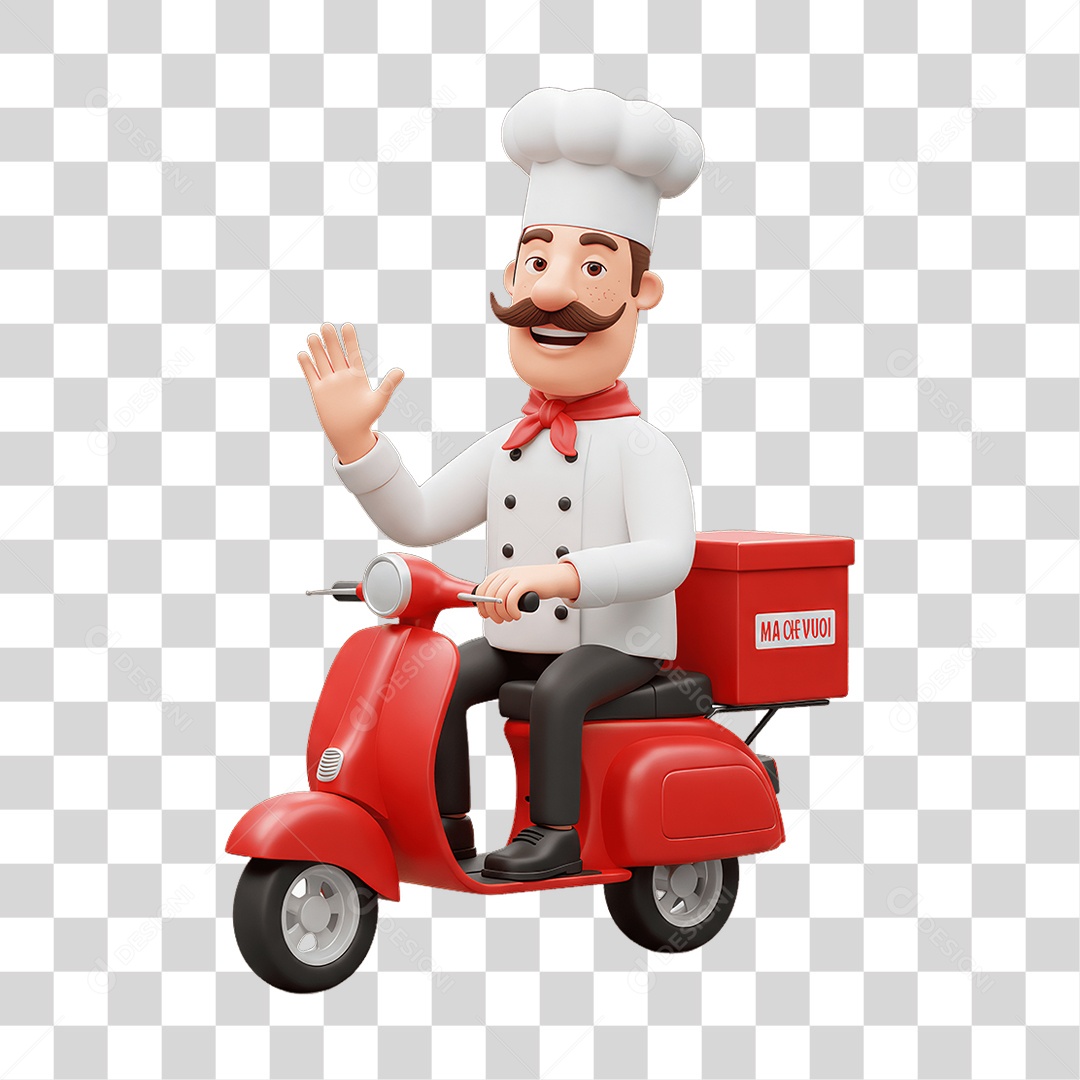 Personagem Entregador Italiano PNG Transparente