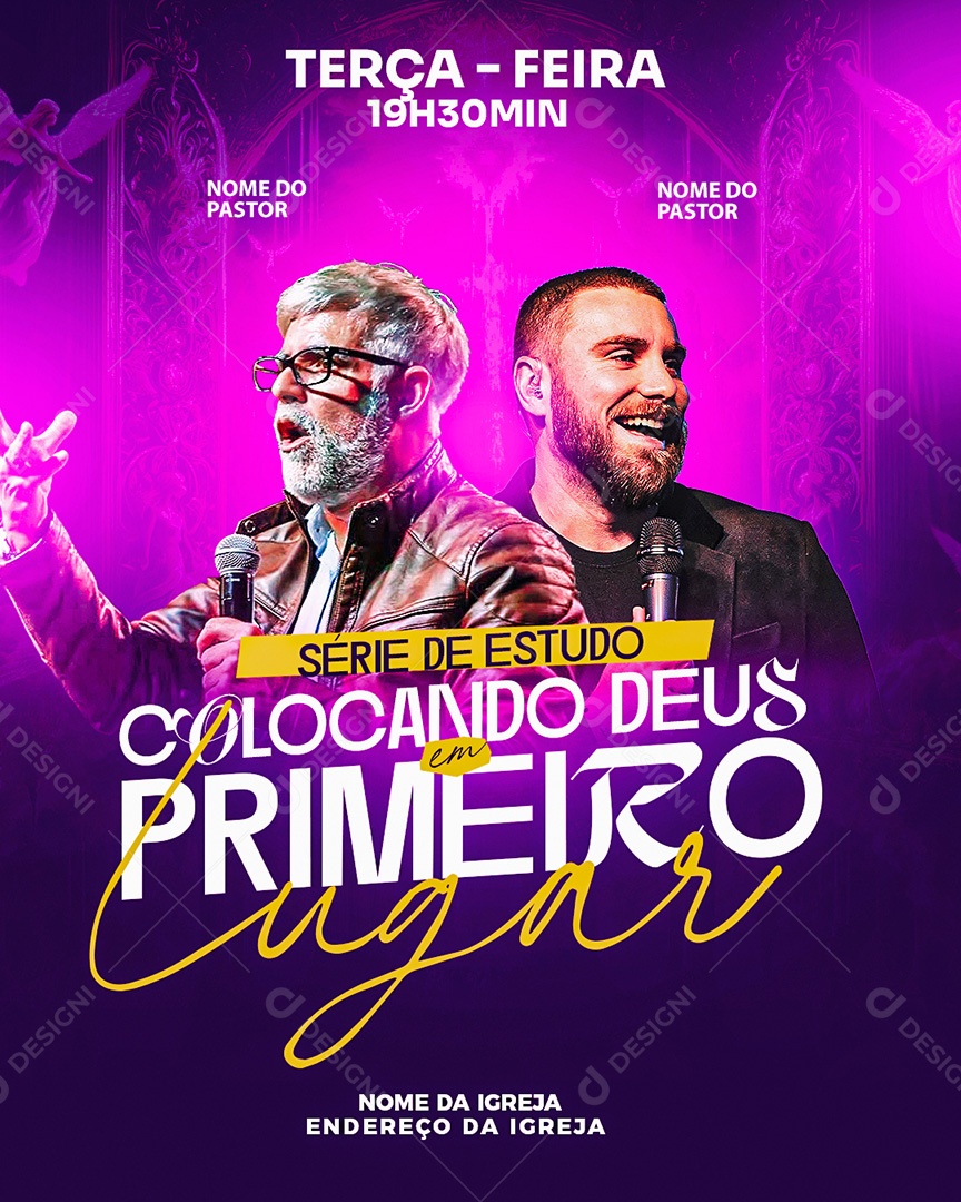 Feed Flyer Gospel Série de Estudos Social Media PSD Editável