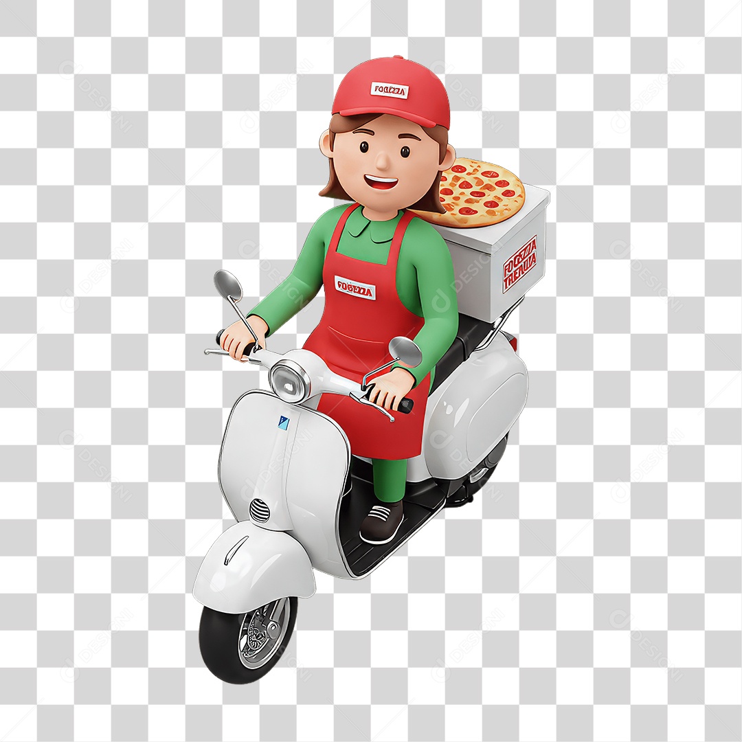 Personagem Entregadora Italiana PNG Transparente