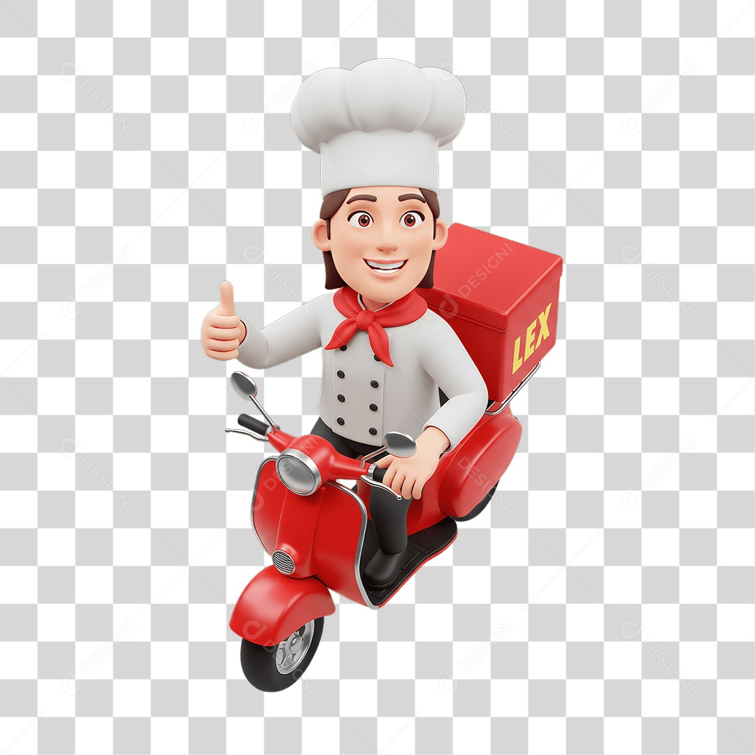 Personagem Entregadora Italiana PNG Transparente