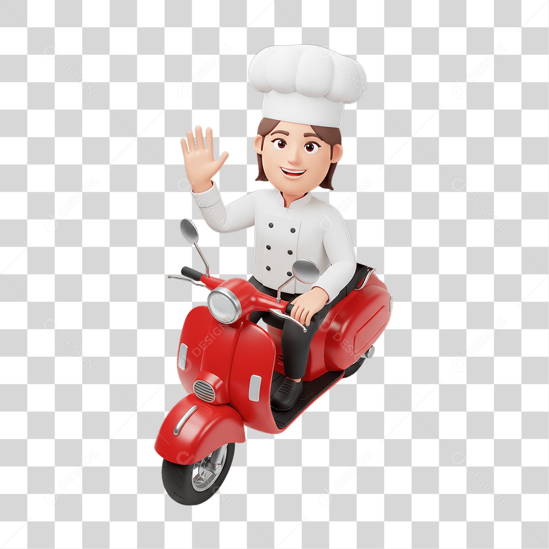 Personagem Entregadora Italiana PNG Transparente