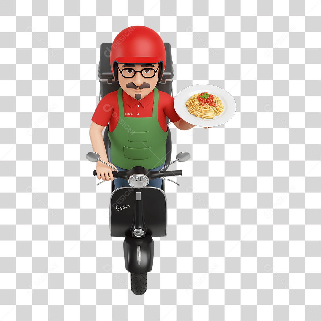 Personagem Entregador Italiano PNG Transparente