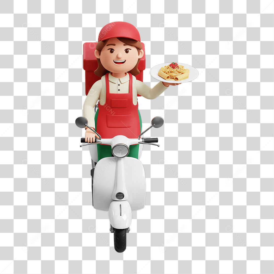 Personagem Entregadora Italiana PNG Transparente