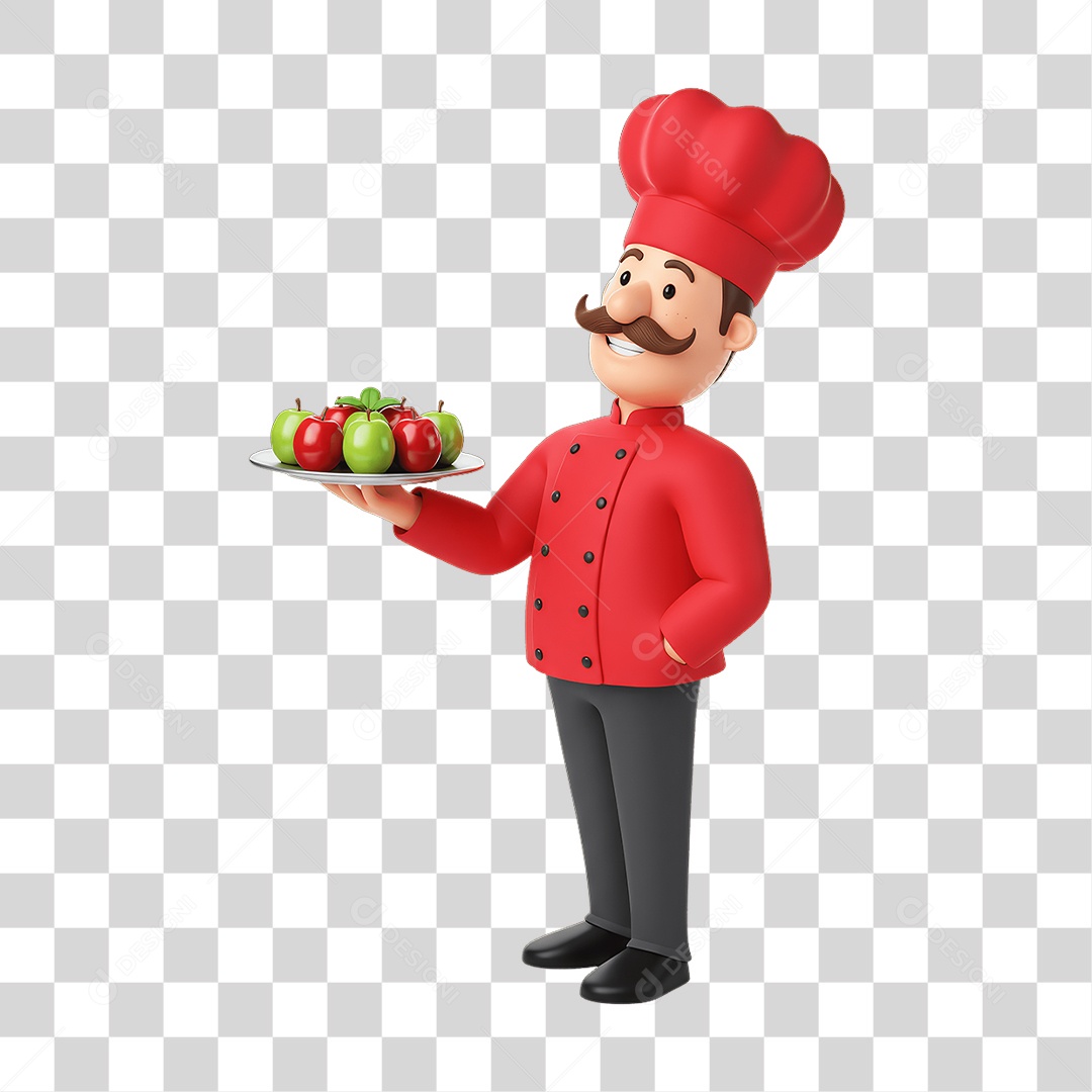 Chefe Italiano com Frutas PNG Transparente