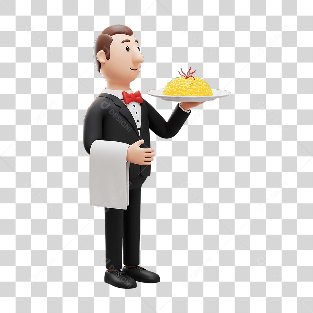 Personagem Homem Italiano com Comida Típica da Região PNG Transparente