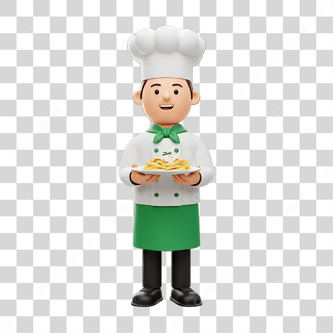 Personagem Homem Italiano com Comida Típica da Região PNG Transparente