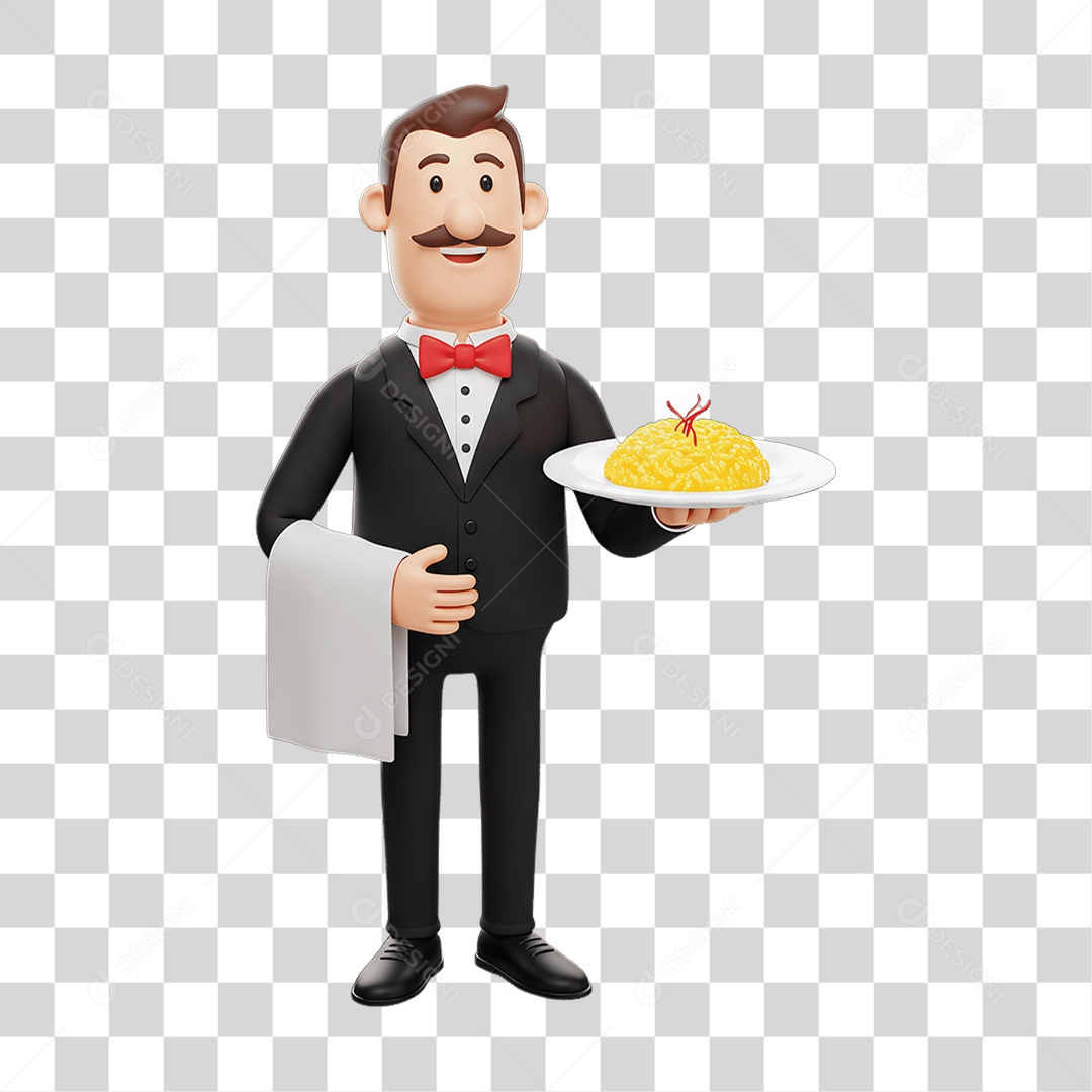 Personagem Homem Italiano com Comida Típica da Região PNG Transparente