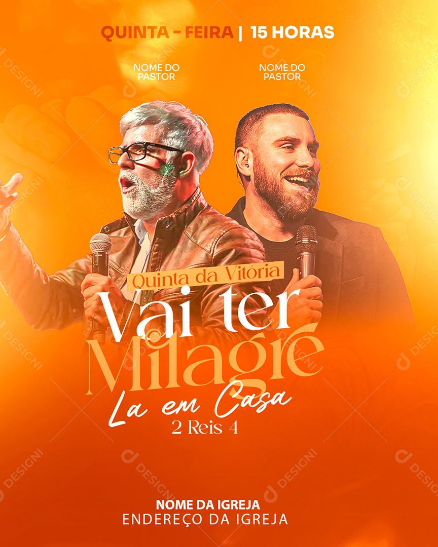 Feed Flyer Gospel Quinta da Vitória Social Media PSD Editável