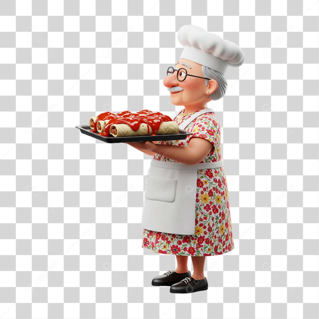 Personagem Mulher Mexicana com Comidas Típicas da Região PNG Transparente