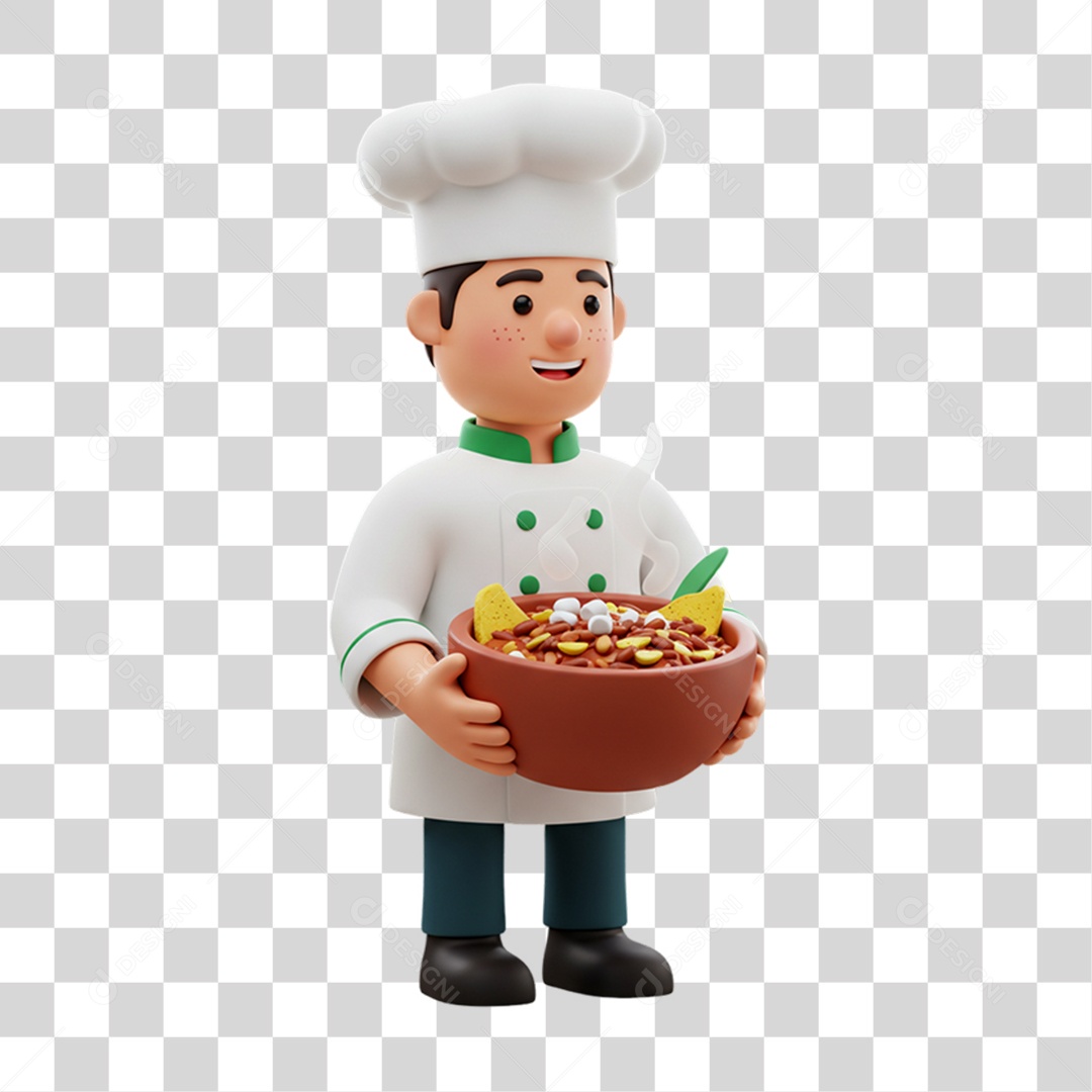 Personagem Chefe Mexicano com Comidas Típicas da Região PNG Transparente