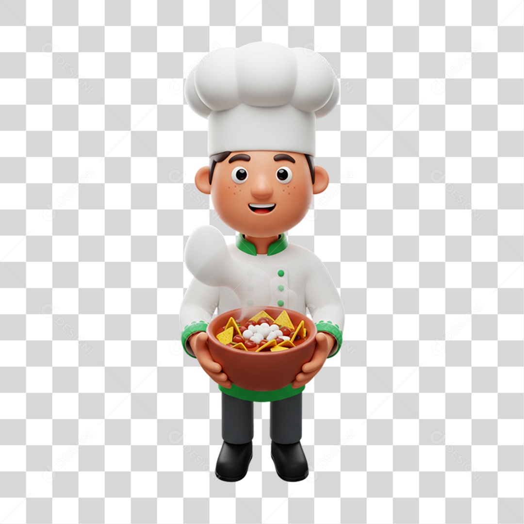 Personagem Homem Mexicano com Comidas Típicas da Região PNG Transparente