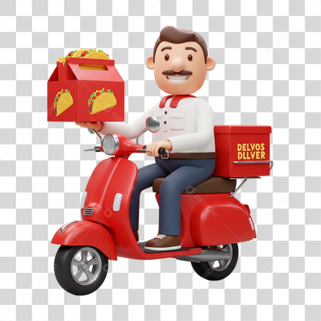 Entregador de Comidas Mexicanas PNG Transparente