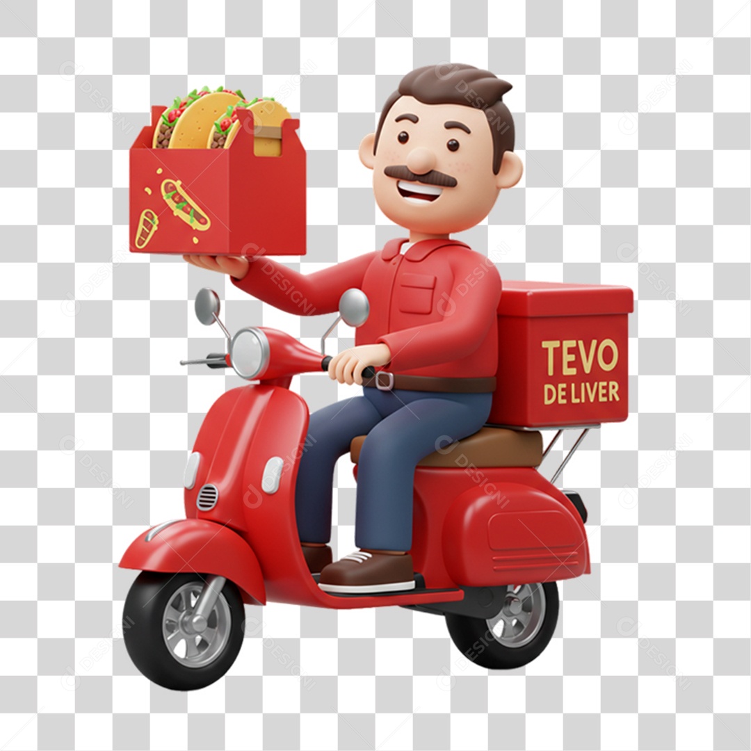 Entregador de Comidas Mexicanas PNG Transparente