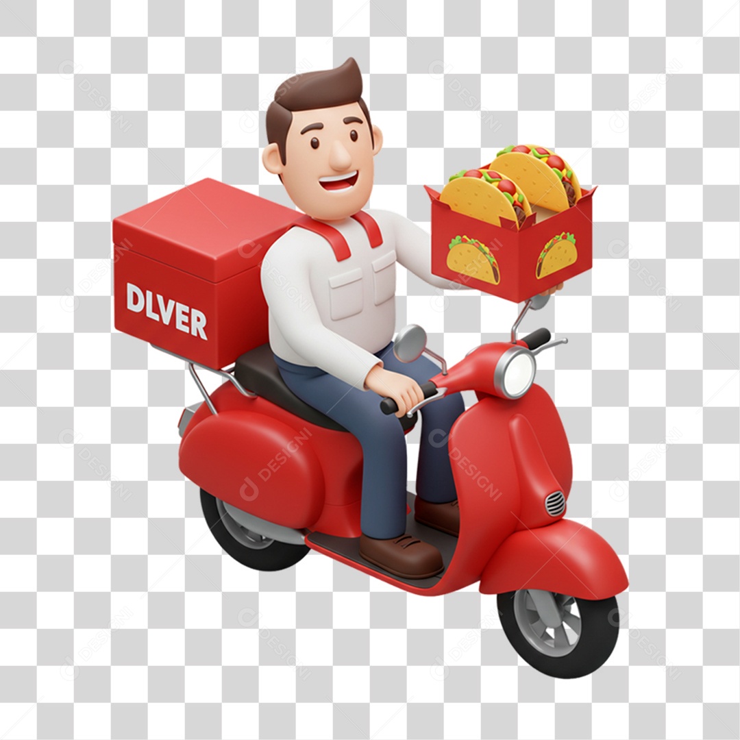 Entregador de Comidas Mexicanas PNG Transparente