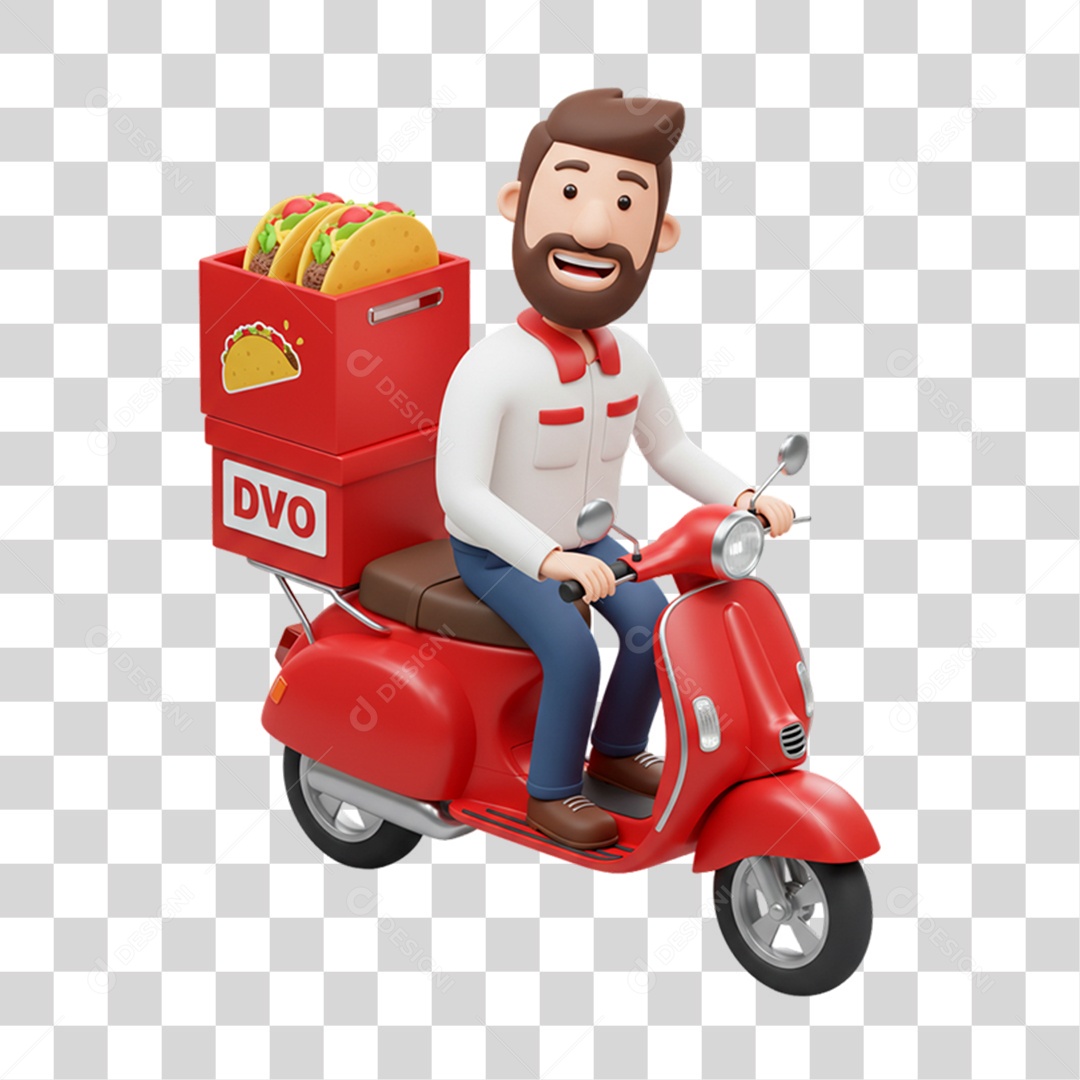 Entregador de Comidas Mexicanas PNG Transparente
