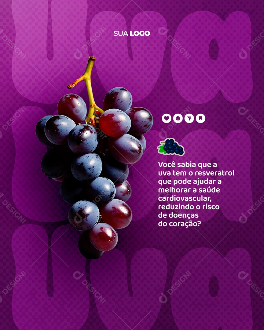 Nutricionista Saiba os Benefícios da Uva Social Media PSD Editável