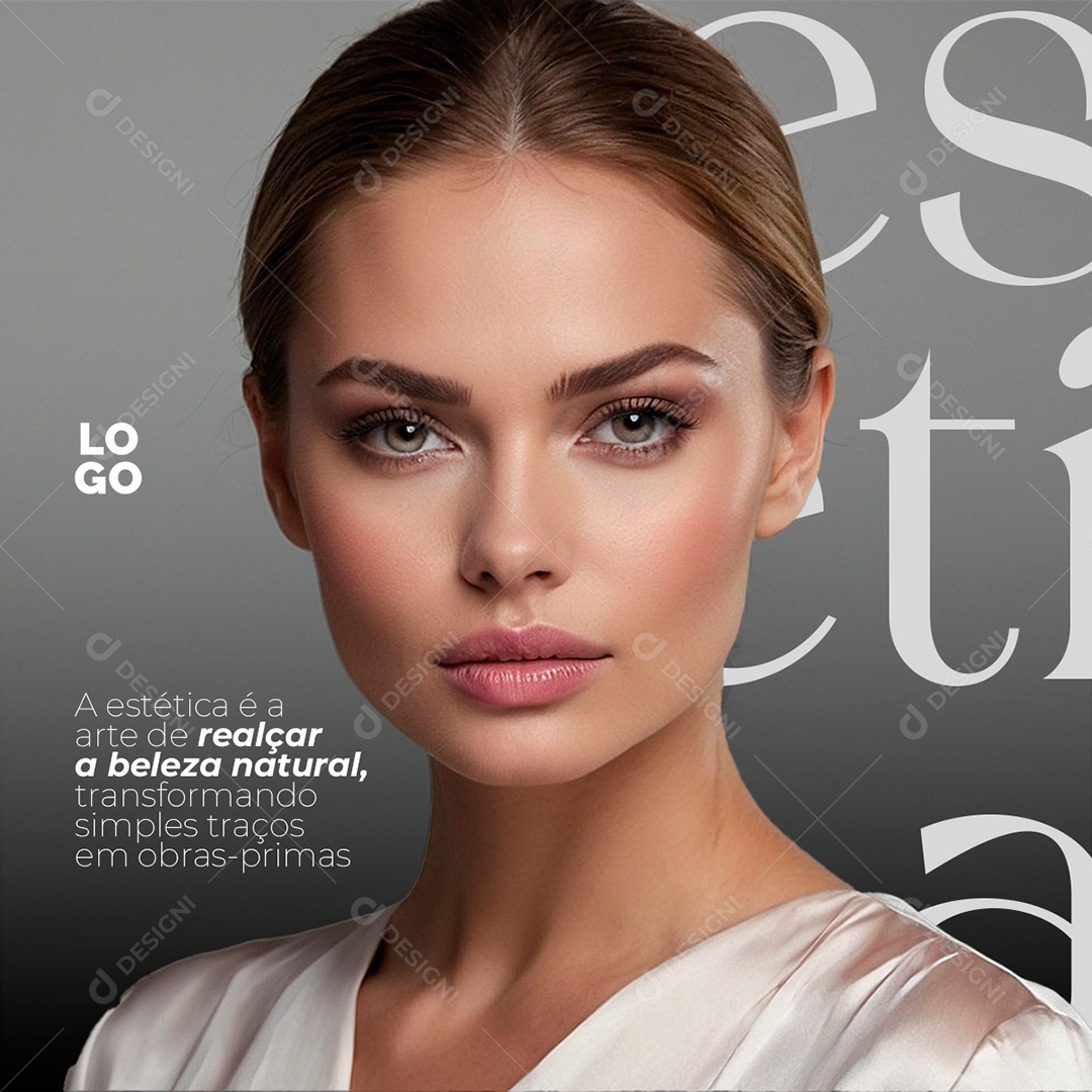 Estética é a Arte de Realçar a Beleza Natural Social Media PSD Editável