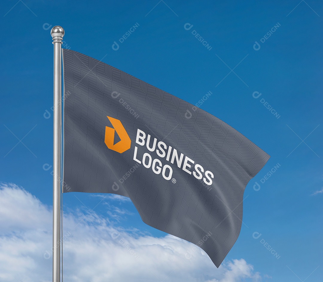 Mockup de Bandeira PSD Editável