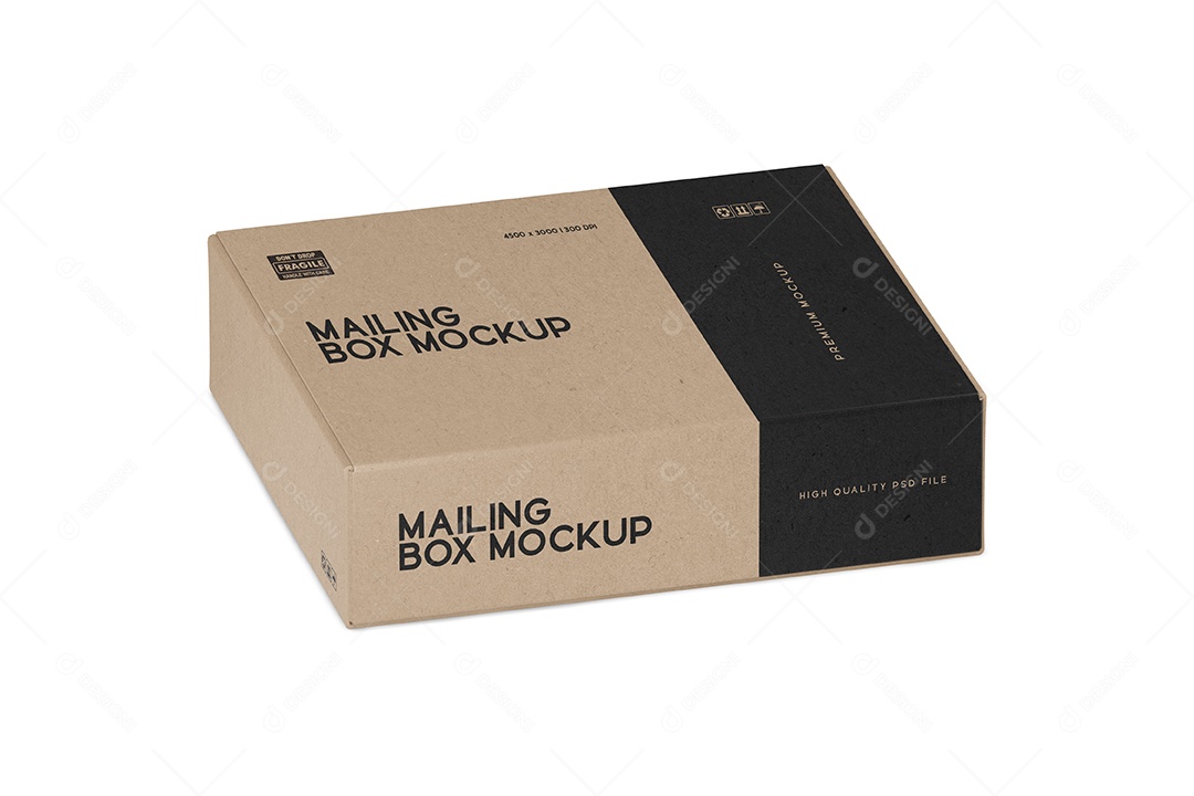 Caixa de Correio em Papel Kraft Mockup PSD Editável
