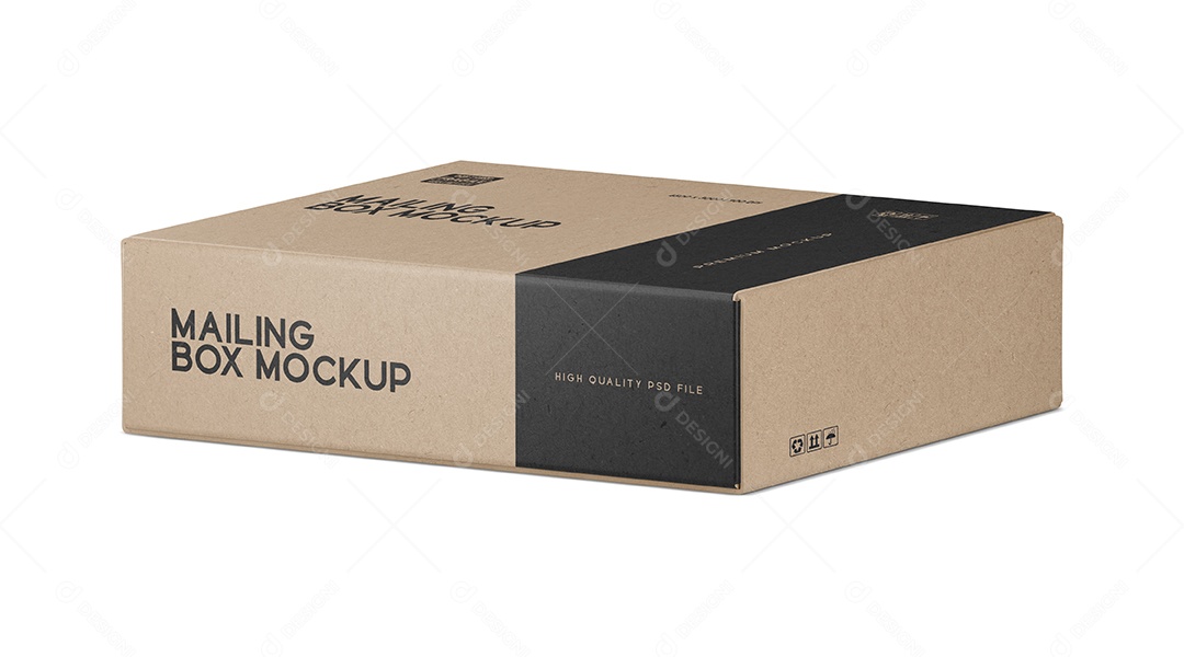 Caixa de Correio em Papel Kraft Mockup PSD Editável