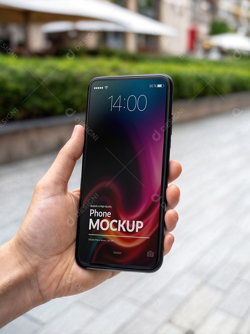 Mockup Mãos Segurando um Celular PSD Editável