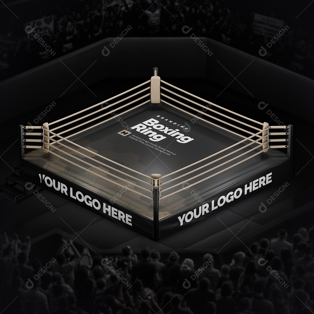 Ringue de Boxe Mockup PSD Editável