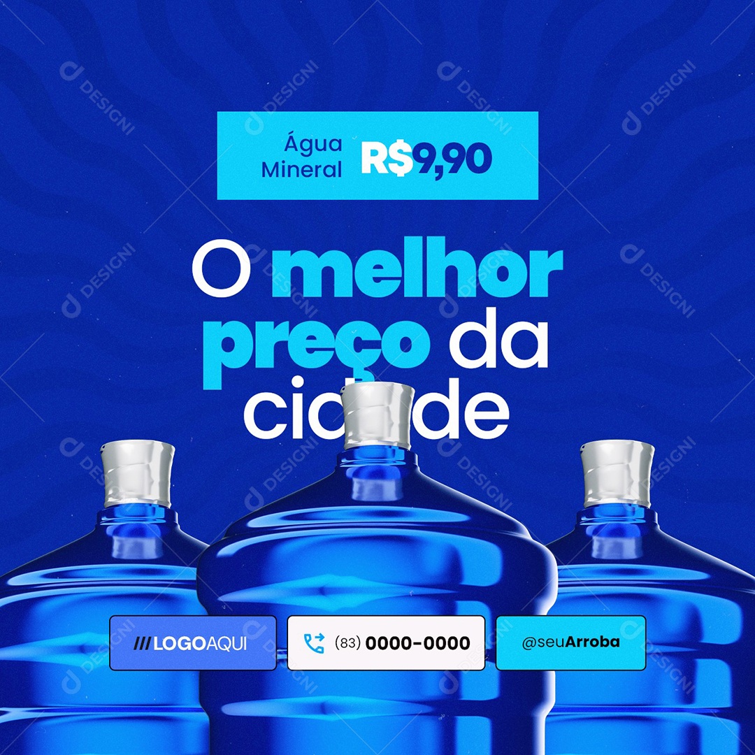 Distribuidora de Água e Gás O Melhor Preço da Cidade Social Media PSD Editável