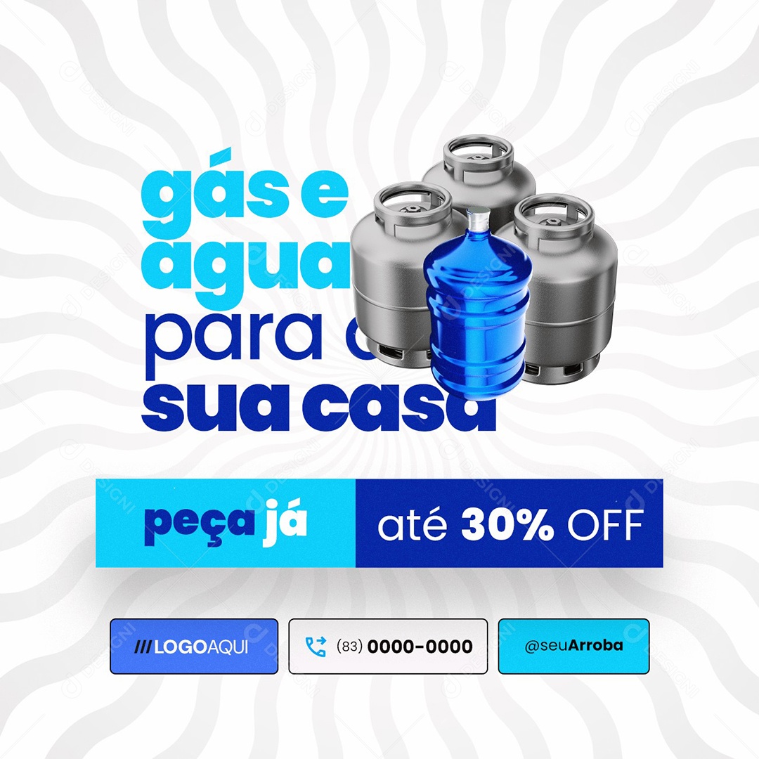 Distribuidora de Água e Gás Para a Sua Casa Social Media PSD Editável