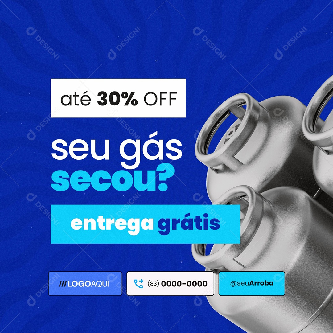 Distribuidora de Água e Gás Entrega Grátis Social medai PSD Editável