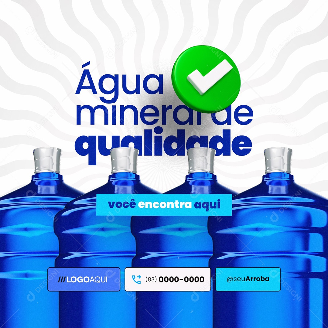 Distribuidora de Água e Gás Água Mineral de Qualidade Social Media PSD Editável