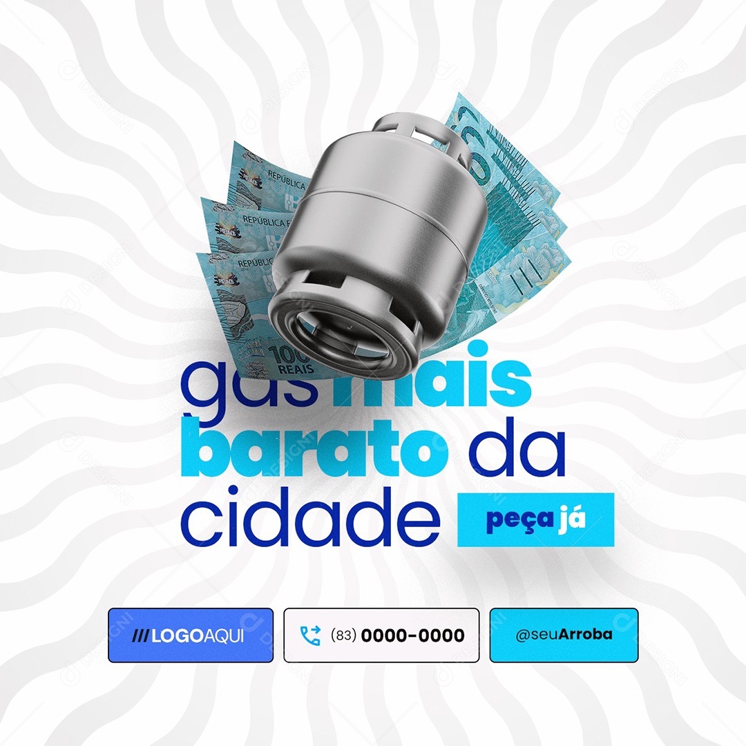 Distribuidora de Água e Gás Mais Barato da Cidade Social Media PSD Editável