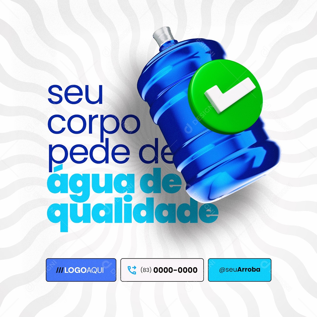 Distribuidora de Água e Gás Seu Corpo Pede Água de Qualidade Social Media PSD Editável