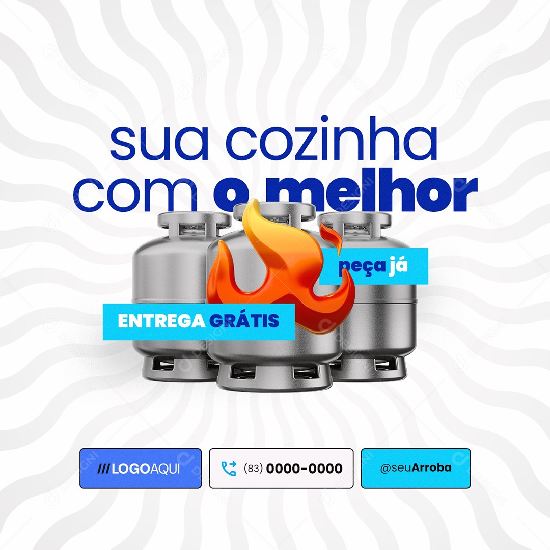 Distribuidora de Água e Gás Sua Cozinha Com a Melhor Social Media PSD Editável