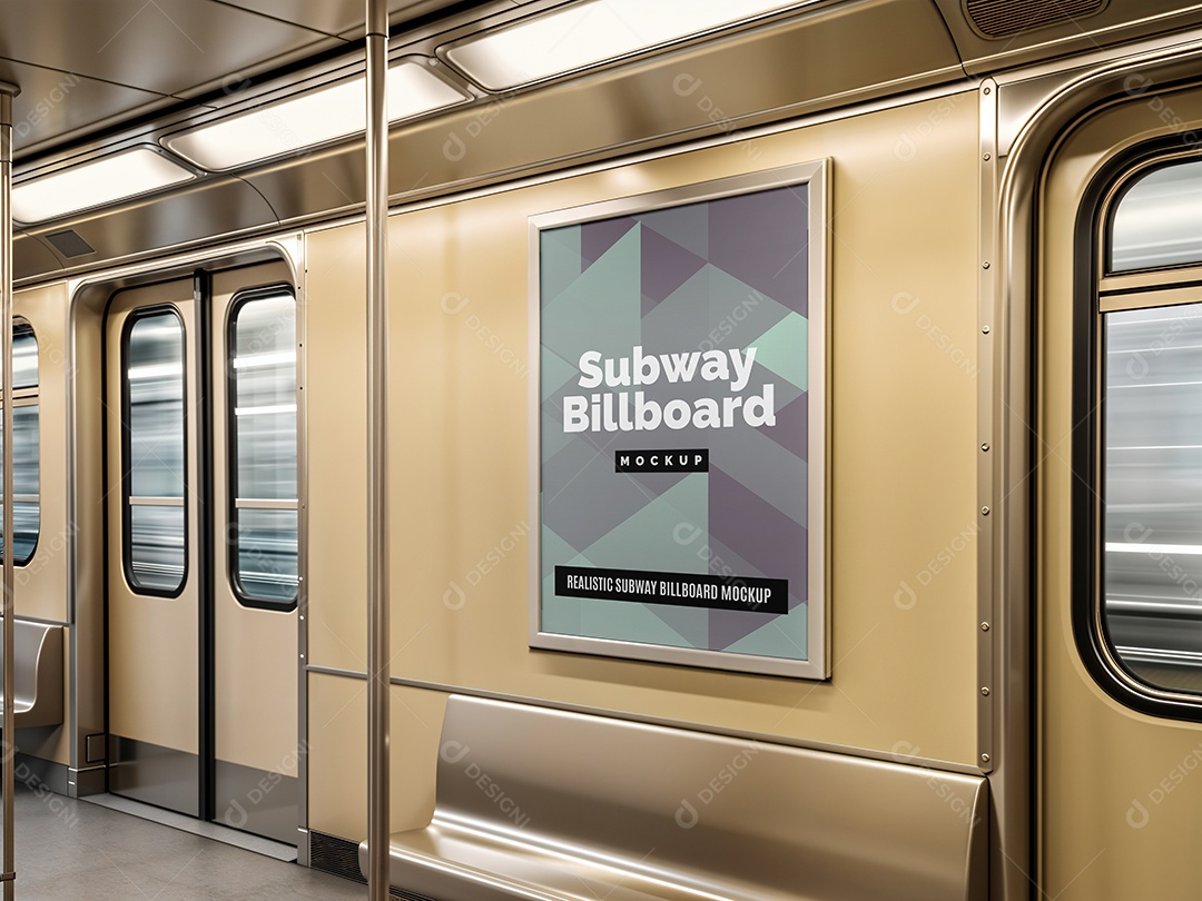 Mockup Anúncio em Metrô PSD Editável