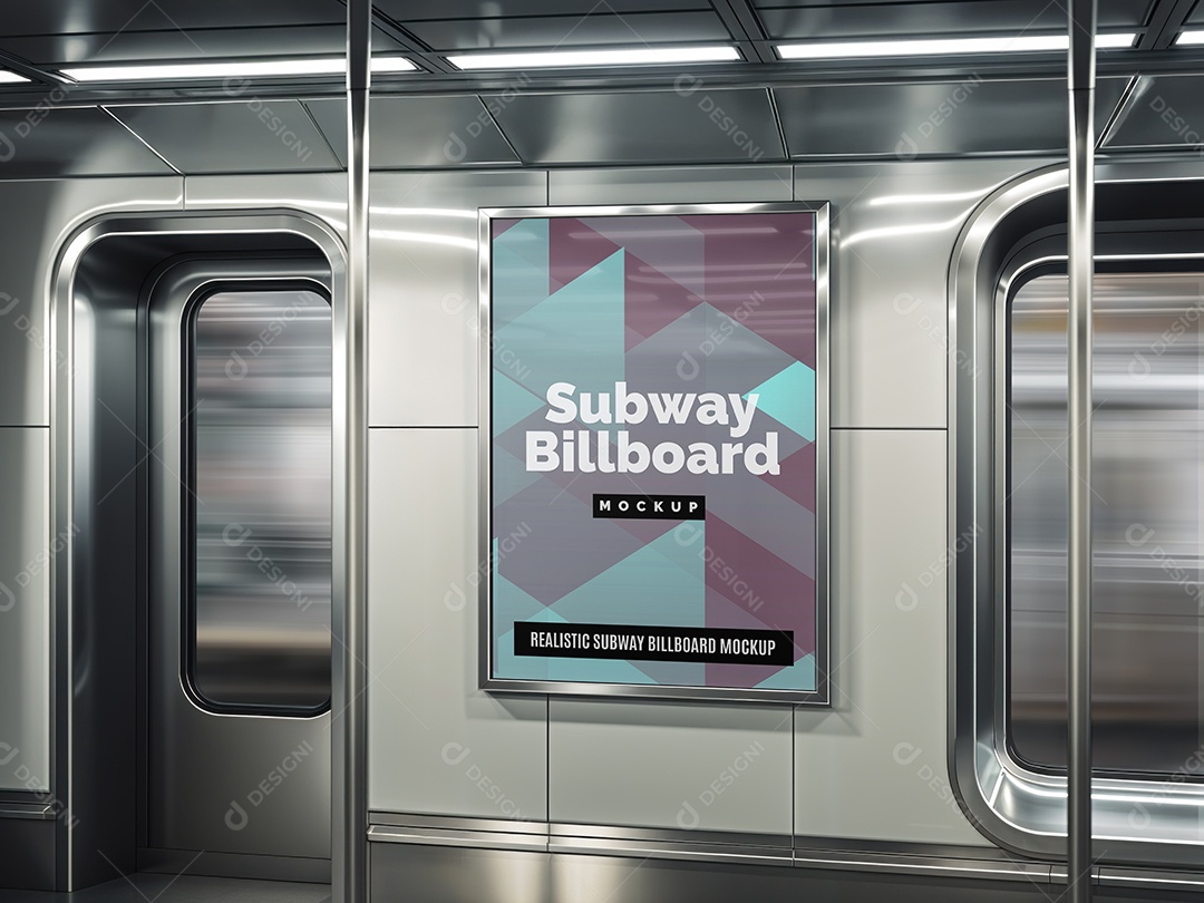 Mockup Anúncio em Metrô PSD Editável