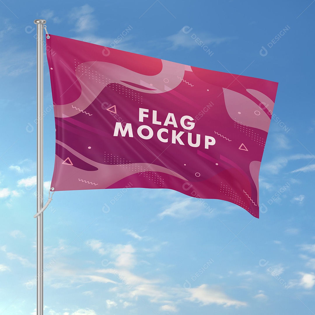 Mockup Bandeira PSD Editável