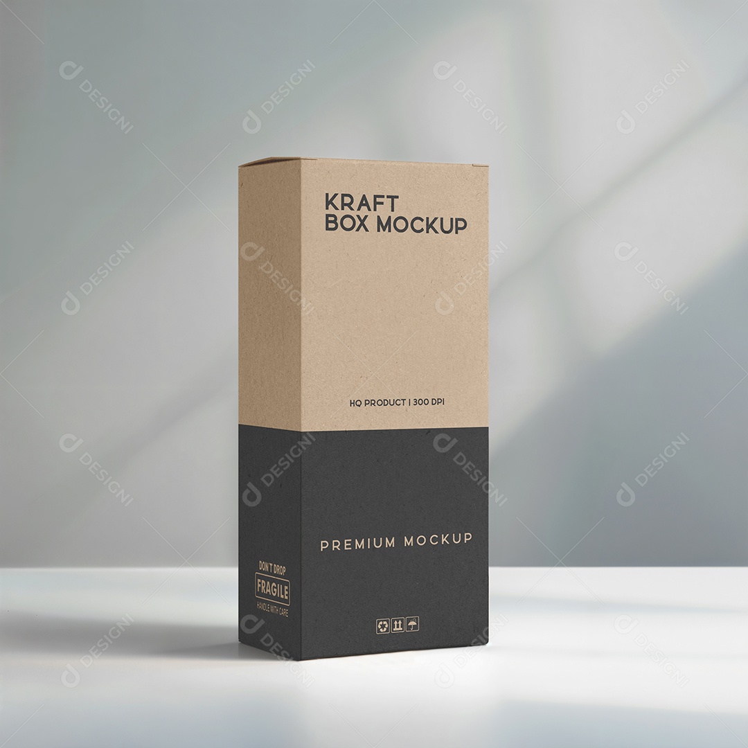 Mockup Caixa de Papel Kraft PSD Editável