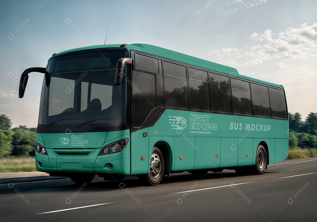 Mockup de Ônibus PSD Editável
