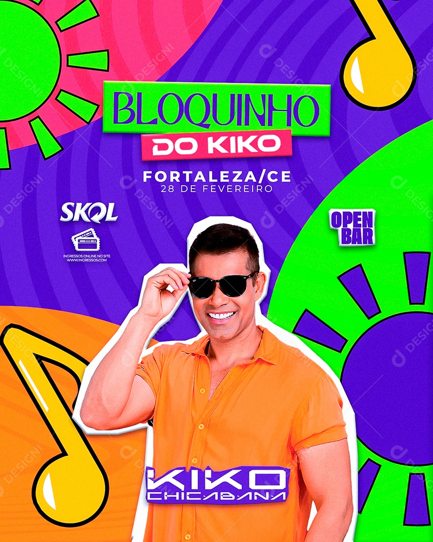 Flyer Kiko Chicabana Bloquinho Do Kiko Social Media PSD Editável
