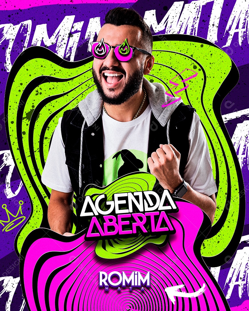 Feed Flyer Agenda Aberta Social Media PSD Editável