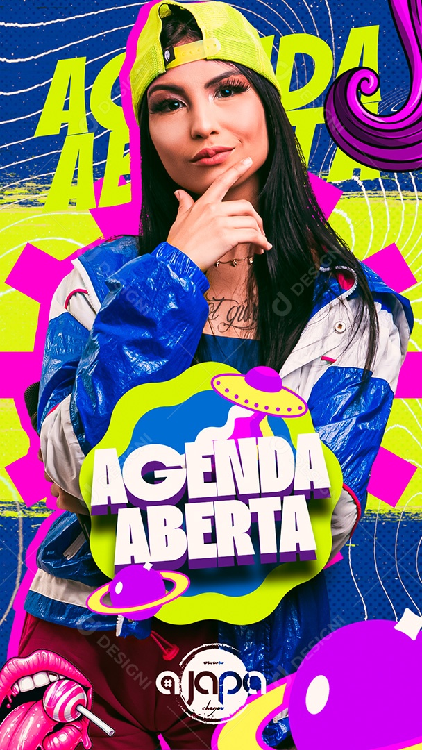 Story Flyer Agenda Aberta Social Media PSD Editável