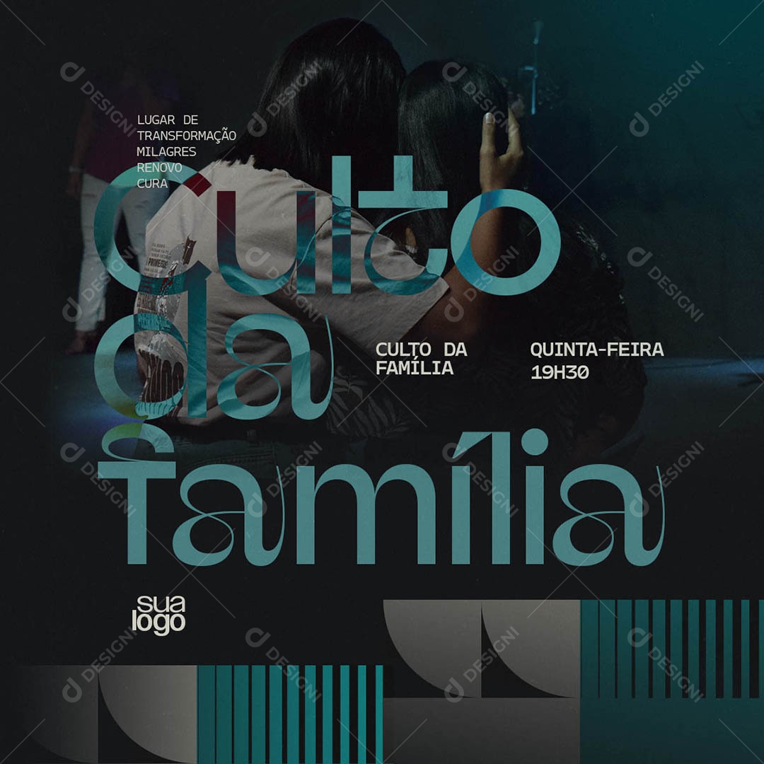 Gospel Culto da Família Social Media PSD Editável